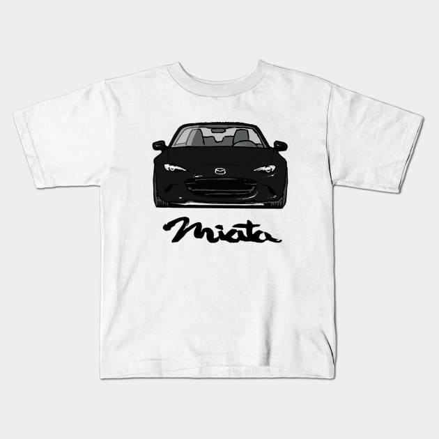 MX5 Miata ND Black Kids T-Shirt by Woreth